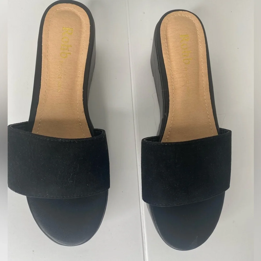 Nordstrom ROHB by Joyce Azria Black Women's Wedge Sandals Worn Once